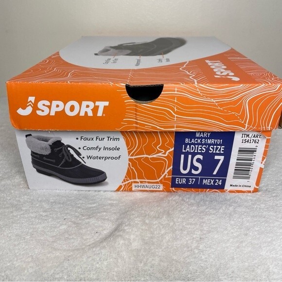 J Sport by Jambu Duck Boots Mary Ankle Rain Waterproof Vegan New Black Size 7 - Picture 8 of 10